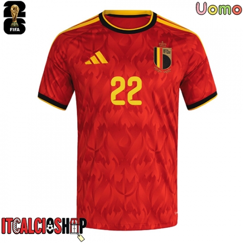 Belgio Alexis Saelemaekers #22 Prima Maglia Mondiali 2026 Manica Corta